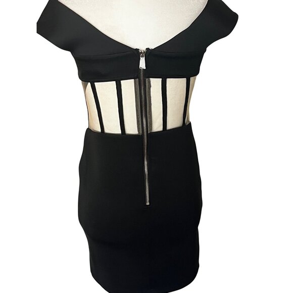 RTA Evie Mini Dress in Black Small New Womens Corset Boned Sheer Party - Picture 7 of 14
